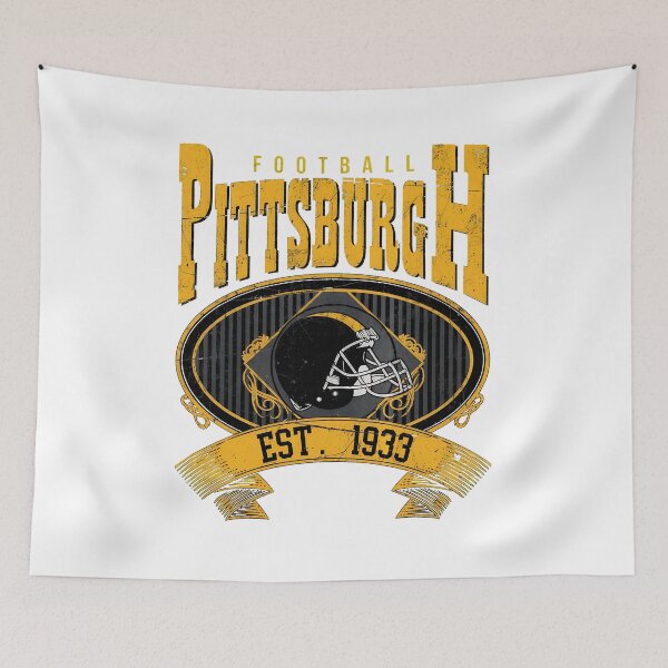 Item preview, Pittsburgh Football Est 1933 Vintage Helmet Crest Black Gold Design designed and sold by JohnBrewe65431.