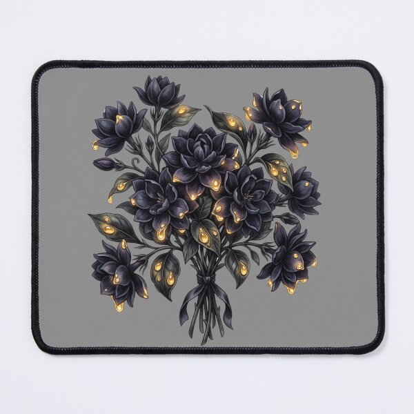 Item preview, Gothic Dark Floral Bouquet Dripping Liquid Gold Aesthetic Art designed and sold by BreezifyDesignStudio.