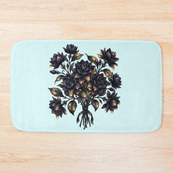 Item preview, Gothic Dark Floral Bouquet Dripping Liquid Gold Aesthetic Art designed and sold by BreezifyDesignStudio.