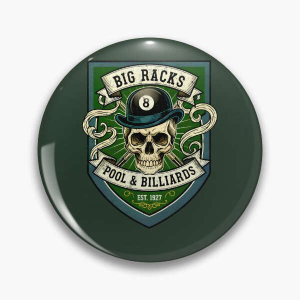 Item preview, Big Racks Pool  Billiards Vintage Skull 8 Ball Logo 314 designed and sold by ShirtPandaStore.