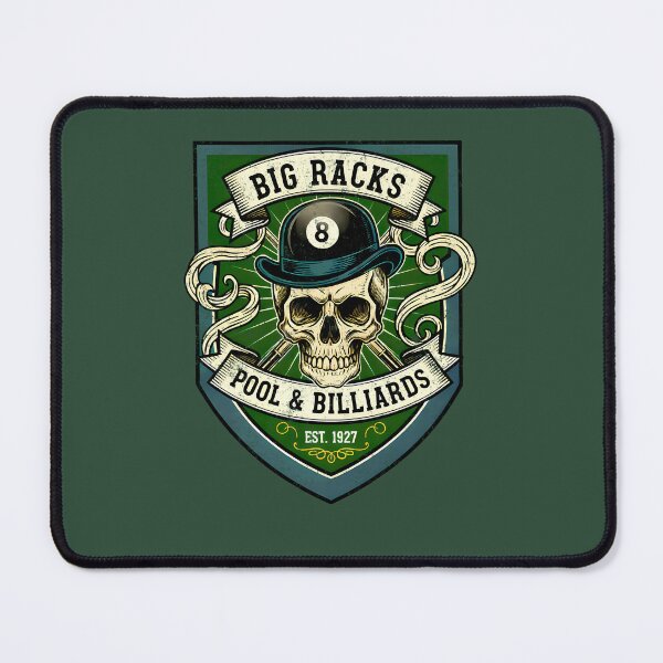Item preview, Big Racks Pool Billiards Vintage Skull 8 Ball Logo 314 designed and sold by ShirtPandaStore.