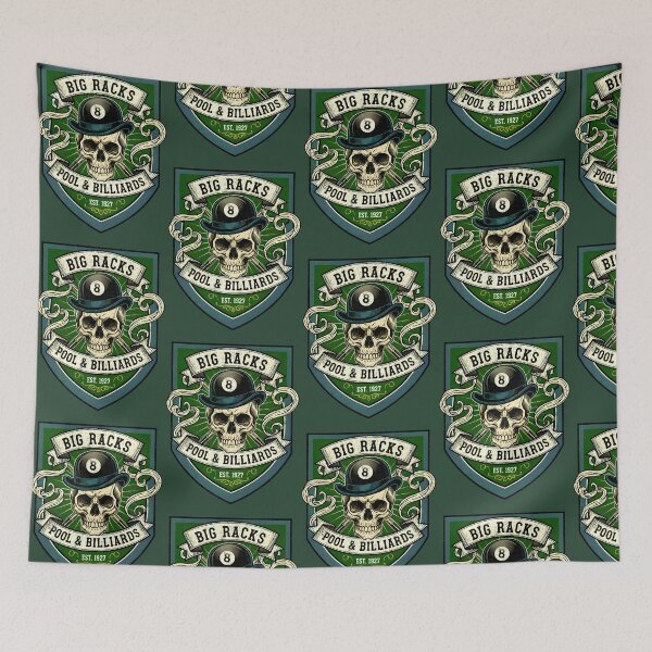Item preview, Big Racks Pool  Billiards Vintage Skull 8 Ball Logo 314 designed and sold by ShirtPandaStore.
