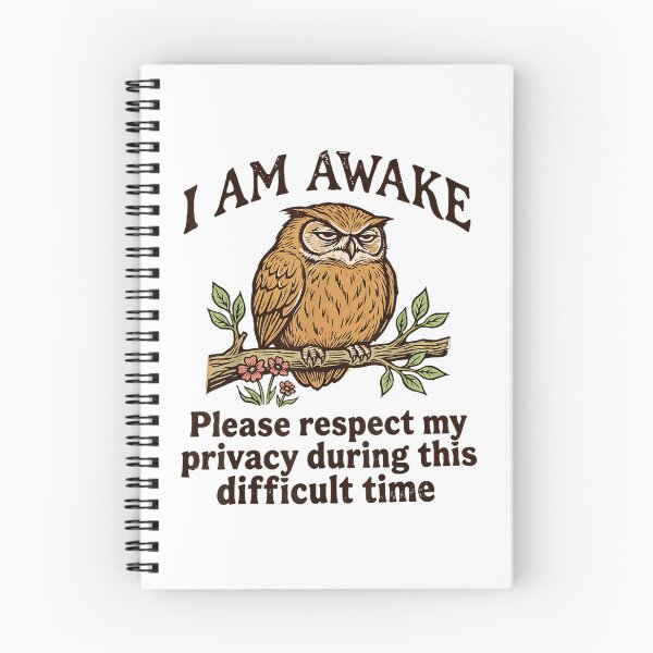 Item preview, i am awake please respect my privacy funny grumpy owl designed and sold by SafaJabbar6.