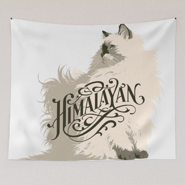 Item preview, Himalayan Cat Word Art | Typography Cat Silhouette Design designed and sold by AyfuDesigns.