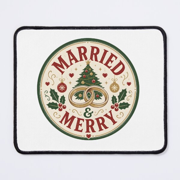 Item preview, Married & Merry Christmas Husband Wife Couple Holiday Gift designed and sold by KristenosNehk.