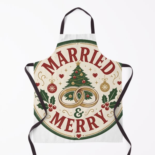 Item preview, Married & Merry Christmas Husband Wife Couple Holiday Gift designed and sold by KristenosNehk.