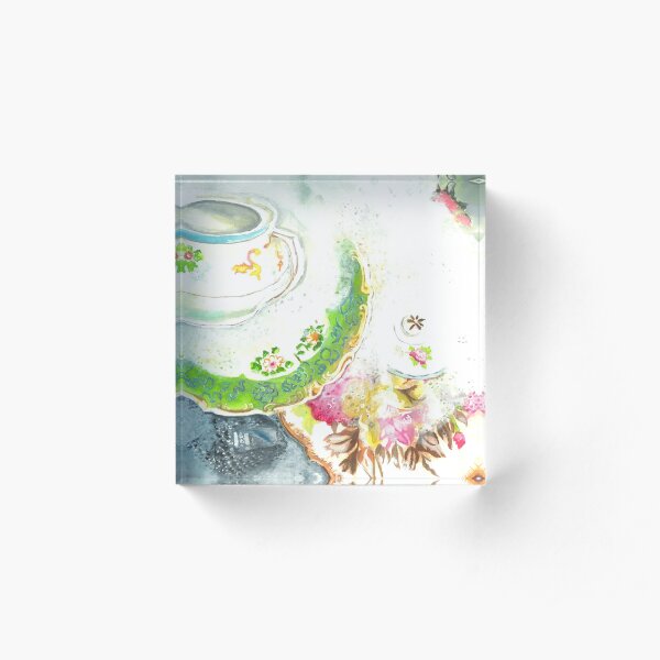Vintage Soapy Dishes Acrylic Block