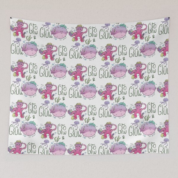 Item preview, Mrs Ollie Mrs Puffy Grow And Grow Cute Octopus Pufferfish Art designed and sold by Yhyastudioa.