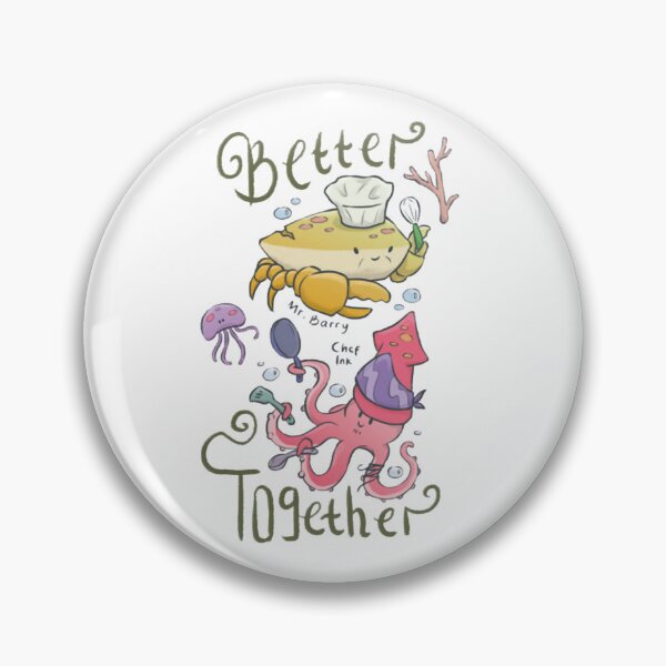 Item preview, Mr Barry Chef Ink Better Together Cute Crab Squid Art designed and sold by Yhyastudioa.