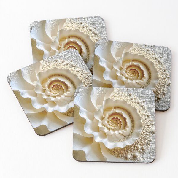 Item preview, Intricate Spiral Design in Ivory and White designed and sold by Vicky Brago-Mitchell®.