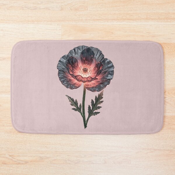Item preview, Translucent Crystal Glass Poppy Flower Glowing Coral Core Art designed and sold by BreezifyDesignStudio.