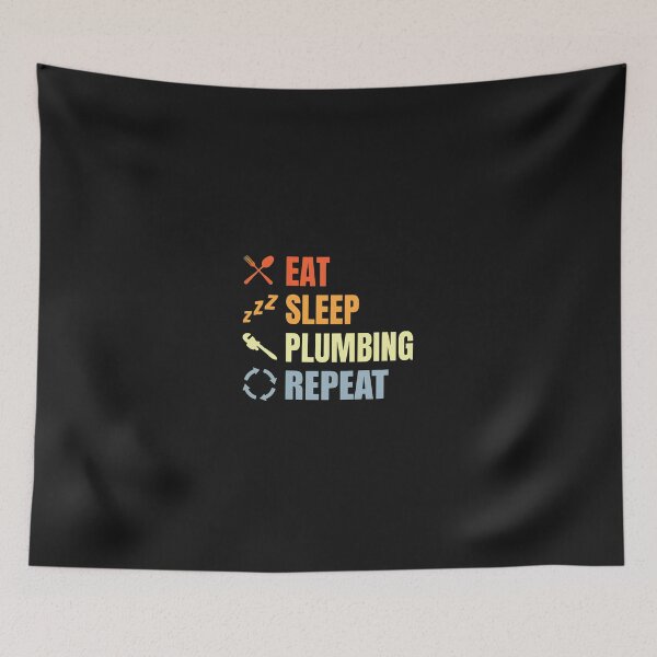 Item preview, Eat Sleep Plumbing Repeat Retro Vintage Design designed and sold by oqgdkdunv.