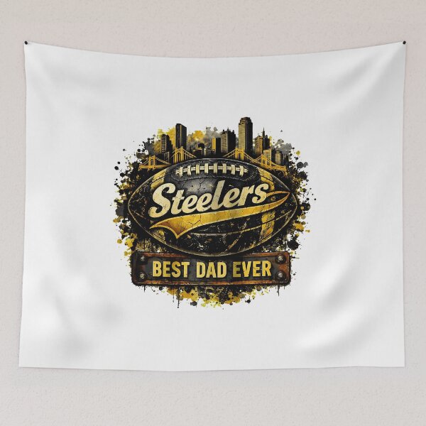 Item preview, Pittsburgh Steelers Best Dad Ever Football Skyline Fan Design designed and sold by RyanVasqu47526.