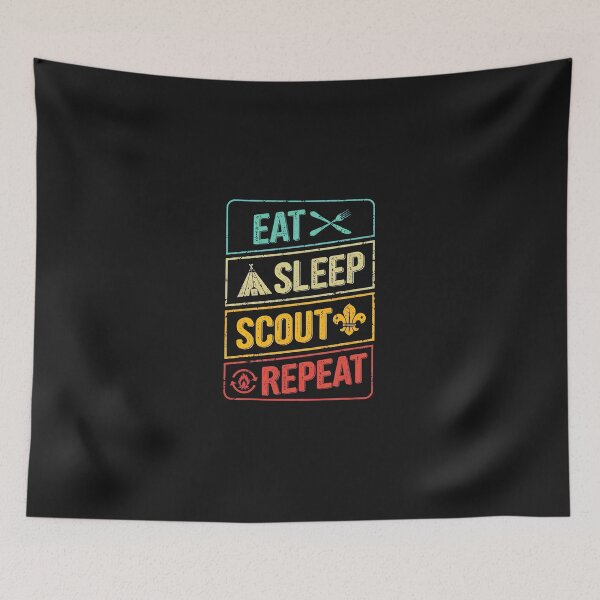 Item preview, Eat Sleep Scout Repeat Retro Camping Adventure Graphic designed and sold by oqgdkdunv.