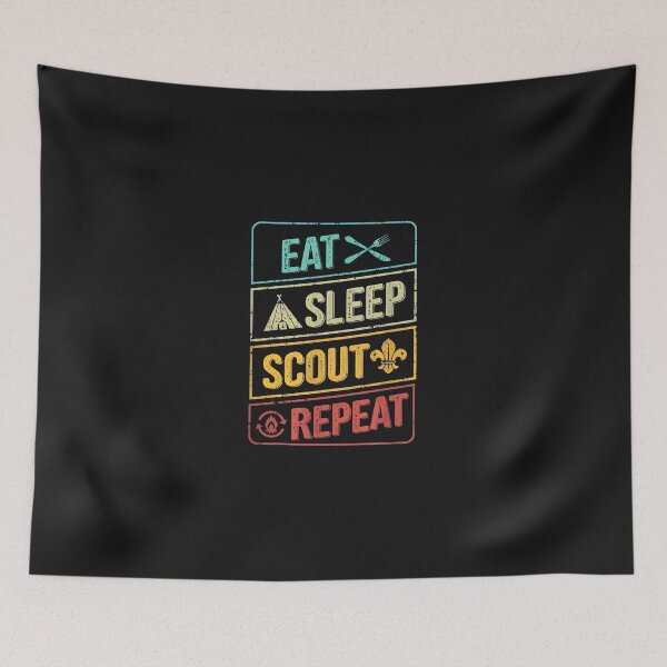 Item preview, Eat Sleep Scout Repeat Vintage Retro Camp Icon designed and sold by oqgdkdunv.