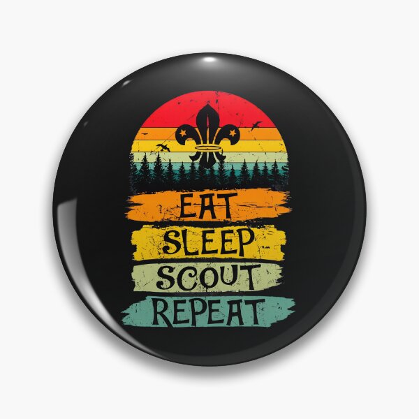 Item preview, Eat Sleep Scout Repeat Retro Sunset Fleur-de-lis designed and sold by dlpfjokns.