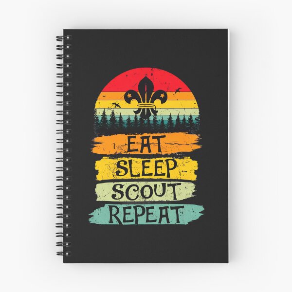 Item preview, Eat Sleep Scout Repeat Retro Sunset Fleur-de-lis designed and sold by dlpfjokns.