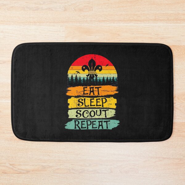 Item preview, Eat Sleep Scout Repeat Retro Sunset Fleur-de-lis designed and sold by dlpfjokns.