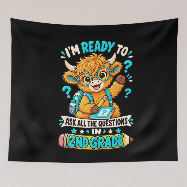 Item preview, I’m Ready to Ask All the Questions in 2nd Grade Highland Cow designed and sold by VioletNance.