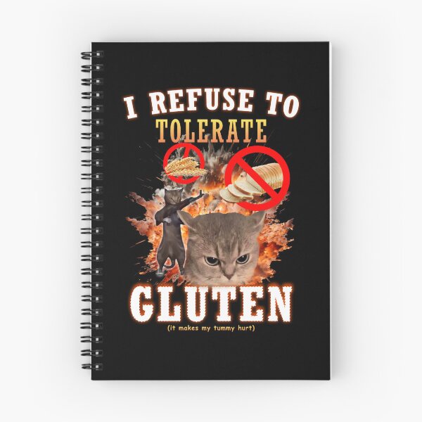 Item preview, i refuse to tolerate gluten funny cat meme designed and sold by FrancineEvans7.