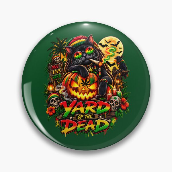 Item preview, Reggae Rasta Cat Pumpkin Halloween - Yard Of The Dead designed and sold by digitalbob60.