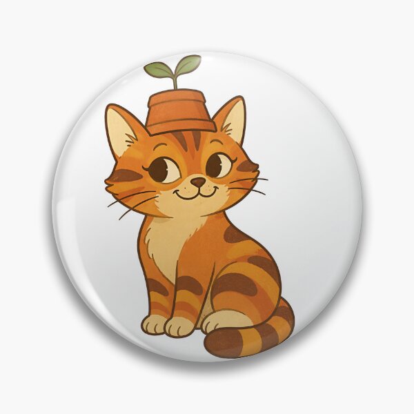 Item preview, Cute Orange Tabby Cat with Flower Pot Hat designed and sold by breathinghuman.