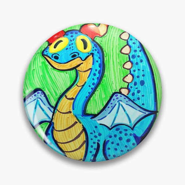 Item preview, Friendly Blue Dragon With Orange Horns designed and sold by Roos-Reijnders.