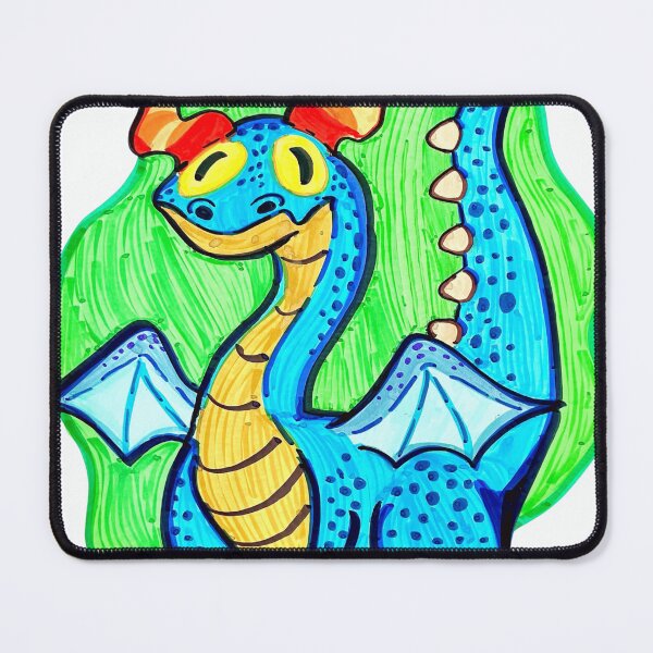 Item preview, Friendly Blue Dragon With Orange Horns designed and sold by Roos-Reijnders.