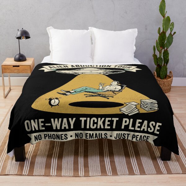 Item preview, Alien Abduction Tour One-Way Ticket – Funny Retro UFO Office Humor designed and sold by Felipe-barg.