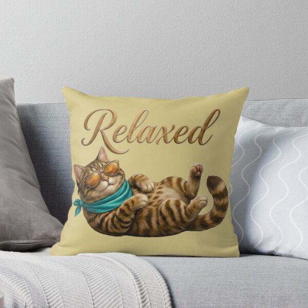 Item preview, Cool Relaxed Cat with Sunglasses - Funny Chilling Tabby Cat Art designed and sold by Northern Glow Art.
