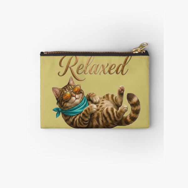 Item preview, Cool Relaxed Cat with Sunglasses - Funny Chilling Tabby Cat Art designed and sold by Northern Glow Art.