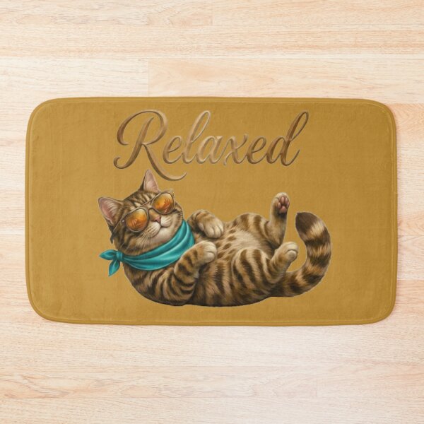 Item preview, Cool Relaxed Cat with Sunglasses - Funny Chilling Tabby Cat Art designed and sold by Northern Glow Art.