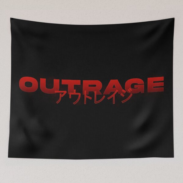 Item preview, Copy of Outrage in Japanese with red gradient and splatter designed and sold by killem667.