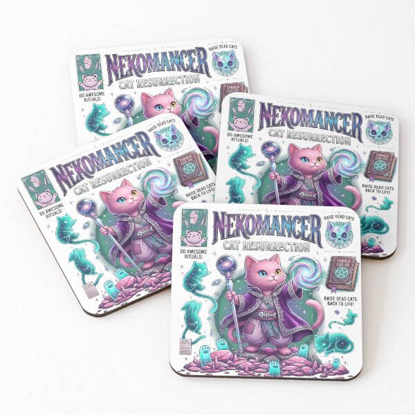 Item preview, Nekomancer Cat Resurrection Fantasy Wizard Design designed and sold by TerrenceCCG.