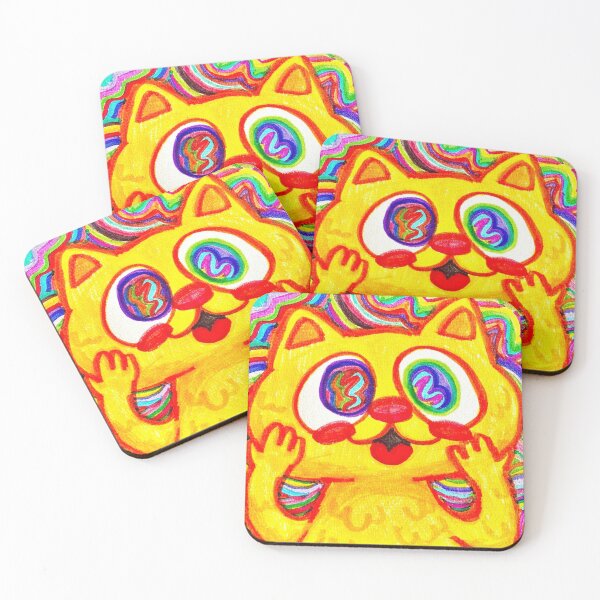 Item preview, Trippy Yellow Cat With Psychedelic Eyes designed and sold by Roos-Reijnders.