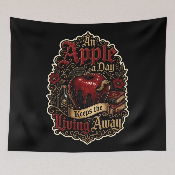 Item preview, BACK TO SCHOOL An Apple a Day Keeps the Living Away Gothic Halloween designed and sold by Uglyandcute.