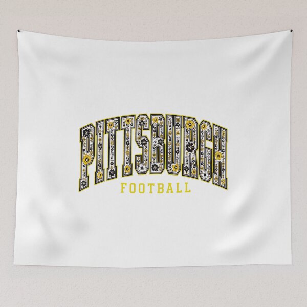 Item preview, Pittsburgh Football Floral Lettering Black Gold Fan Design designed and sold by JohnGutie48727.