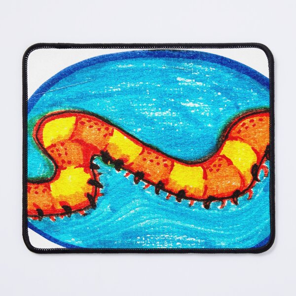 Item preview, Happy Orange Caterpillar On Blue Oval designed and sold by Roos-Reijnders.