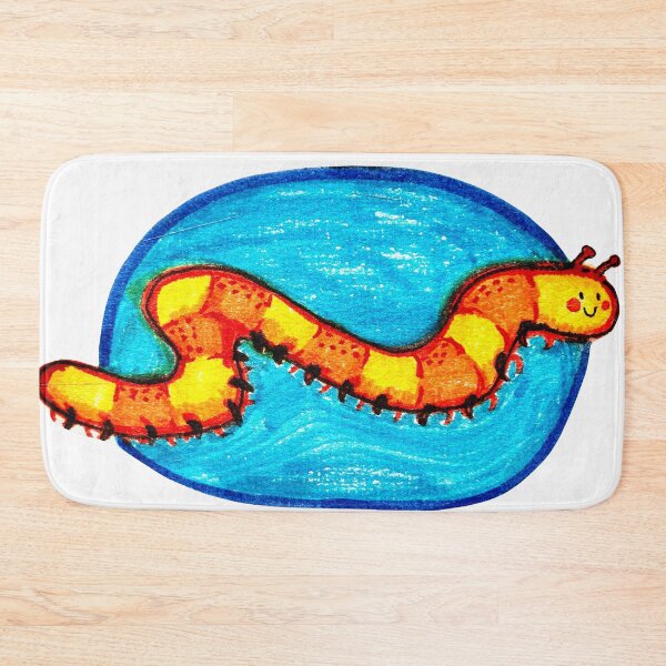 Item preview, Happy Orange Caterpillar On Blue Oval designed and sold by Roos-Reijnders.