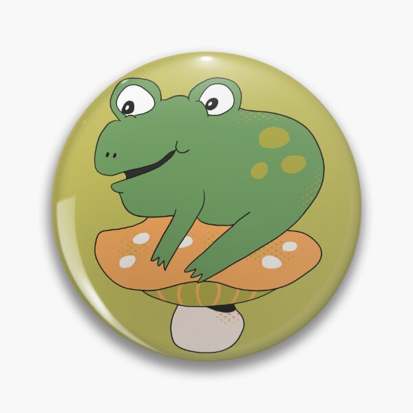 Item preview, Bean the Frog on Toadstool (Yellow) designed and sold by yellowflowerhut.