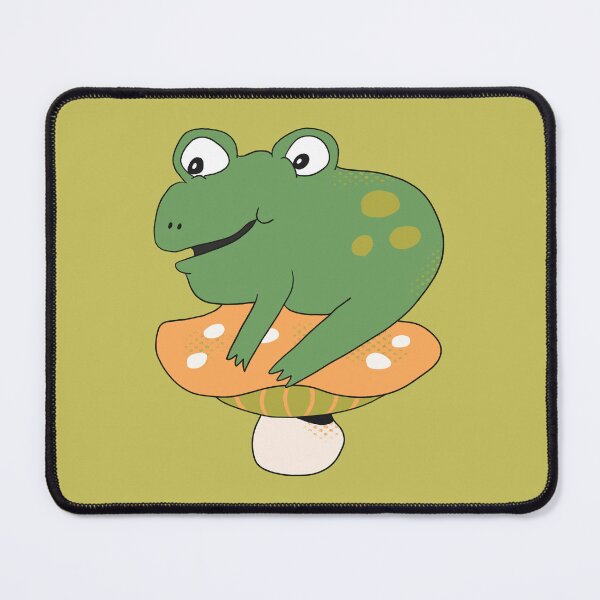 Item preview, Bean the Frog on Toadstool (Yellow) designed and sold by yellowflowerhut.