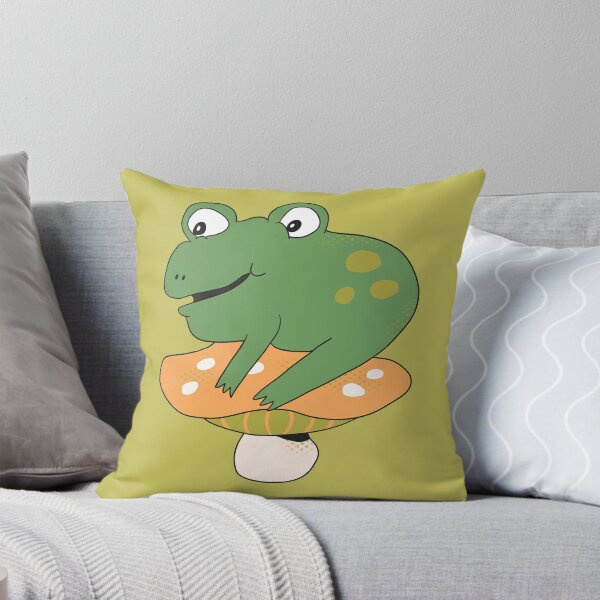 Item preview, Bean the Frog on Toadstool (Yellow) designed and sold by yellowflowerhut.