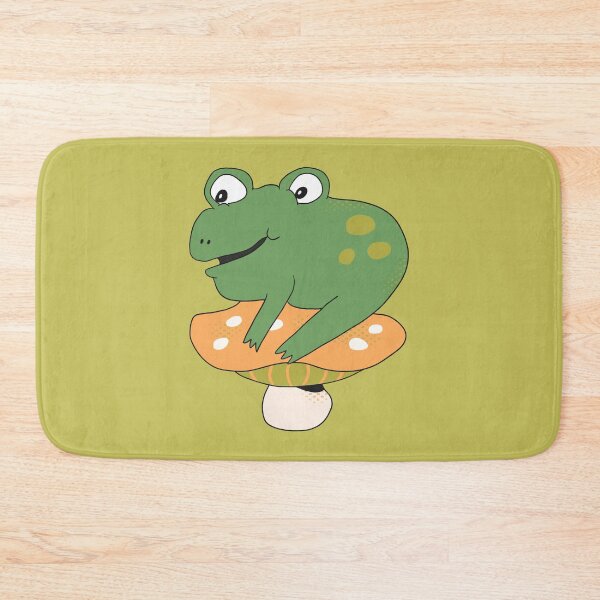 Item preview, Bean the Frog on Toadstool (Yellow) designed and sold by yellowflowerhut.