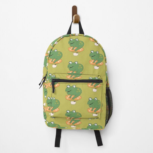 Item preview, Bean the Frog on Toadstool (Yellow) designed and sold by yellowflowerhut.