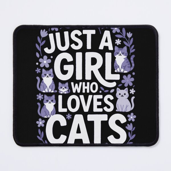 Item preview, Just A Girl Who Loves Cats Vector T-Shirt Design - Cute Floral Kitty Cat Lover Graphic designed and sold by Rabu10.