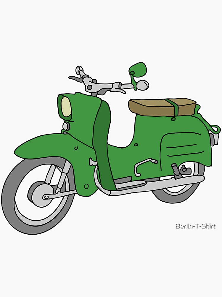 Green motor scooter Simson Schwalbe GDR | Sticker