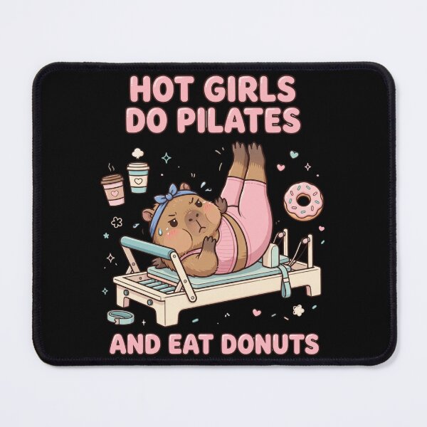 Item preview, Hot Girls Do Pilates And Eat Donuts - Funny Capybara Pilates designed and sold by TeeMint5.