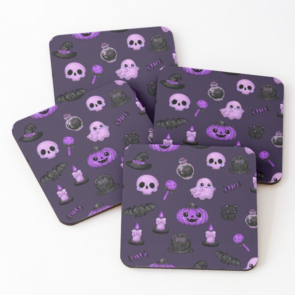 Item preview, Cute Purple Spooky Halloween Pattern - Ghosts, Pumpkins, Skulls & Witchy Elements designed and sold by Potattoo.