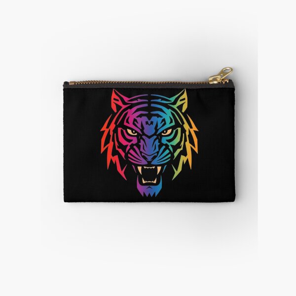 Item preview, Colorful Roaring Tiger Head Vector Illustration With Rainbow Gradient On Black Background designed and sold by KanDa-Shop.