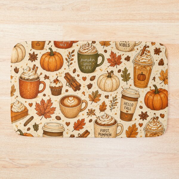 Item preview, Pumpkin Spice Fall Pattern – Cozy Coffee & Autumn Aesthetic designed and sold by RJACreative.